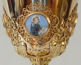 Solid silver gilt antique French Gothic Chalice.